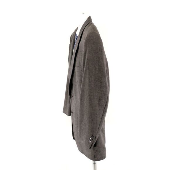 Pierre Cardin Textured Tweed Wool Gray Check 2 Button‎ Blazer 44L - Picture 6 of 13